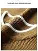 Men's Long Sleeve Round Neck Knit Sweater - Spring & Autumn Style, Fashionable Waffle Knit for Young and Middle-aged Individuals