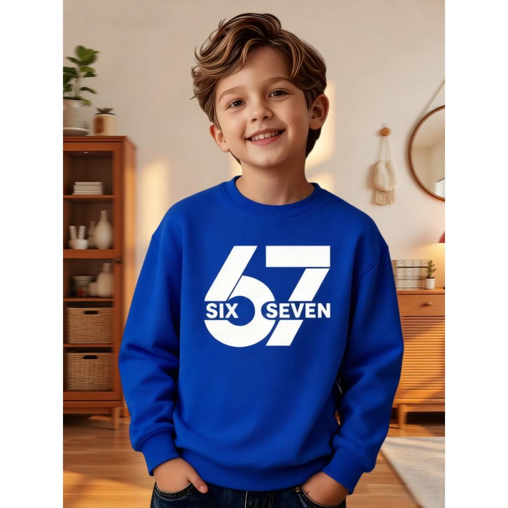6 7 Meme Kids Sweatshirts Funny Digital Graphic Hoodie Casual Long Sleeve Top Loose Comfortable Streetwear Fashion Boys Clothes