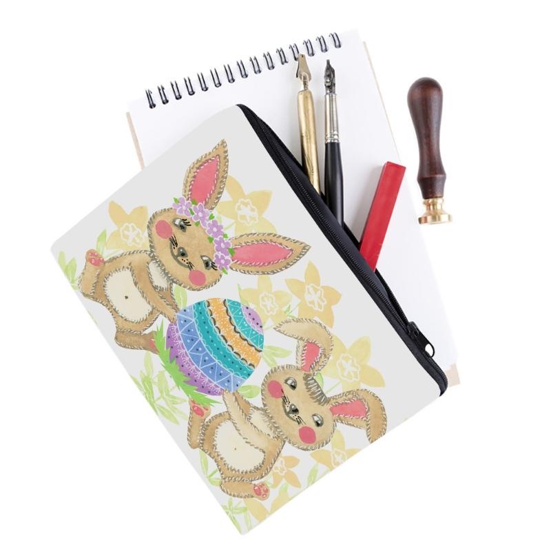 Easter Rabbit Toiletry Bag with Rabbit Pattern Makeup Bag Large Capacity Cosmetics Storage Bag Gift for Girl Women