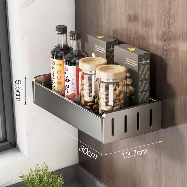 Wall Mounted Kitchen Spice Storage Seasoning Bottle Storage Rack Kitchen Storage Wall Shelf Organizers Hanging Hook Rack