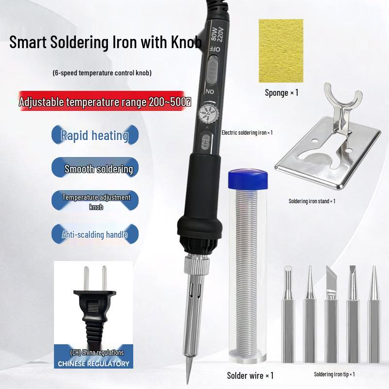 Adjustable 80W Electric Soldering Iron for Household Repairs and Circuit Board Desoldering