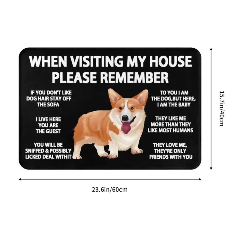 Custom Pembroke Welsh Corgi Dog Doormat Anti-Slip Entrance Kitchen Bathroom Door Floor Mat Bedroom Balcony Carpet Rug