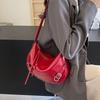 Women PU Underarm Bag Adjustable Strap Fashion Shoulder Bag Trendy Shoulder Handbag Zip Closure for Outdoor Travel