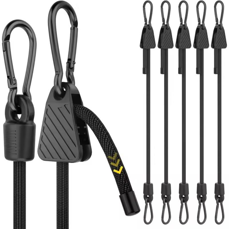 1/2Pcs Adjustable Bungee Cord With Hooks 1M Heavy Duty Elastic Tie Down Strap For Cargo Camping Bike Rack Tent