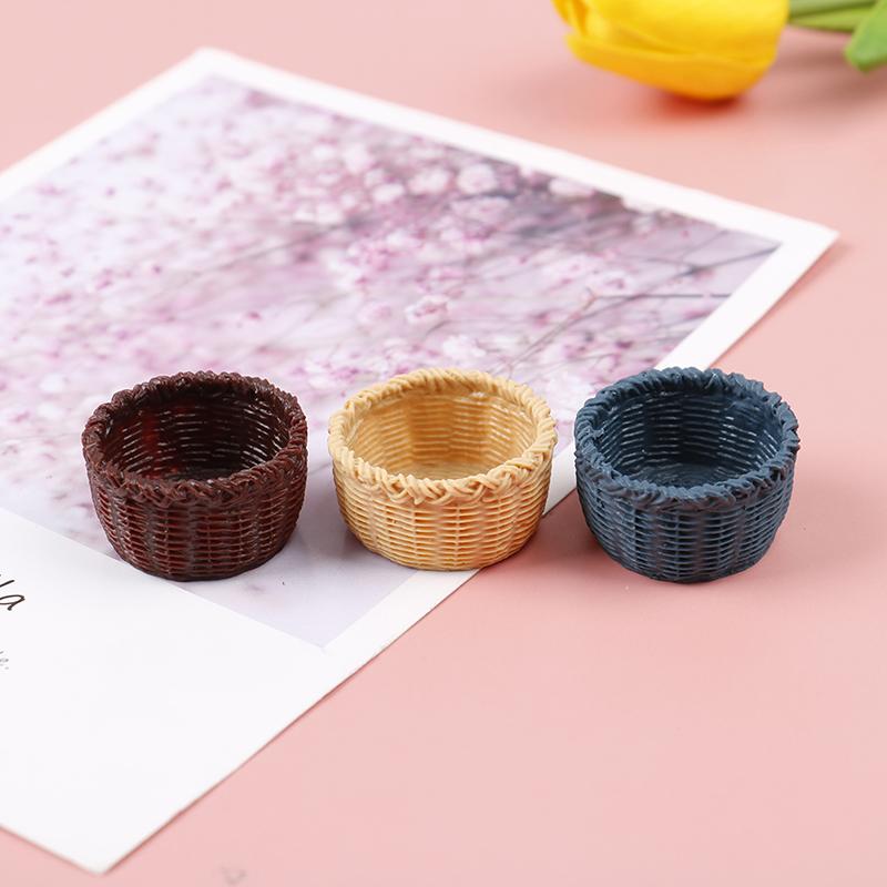 1:12 Dollhouse Miniature Resin Mini Storage Basket Model Decor Accessories