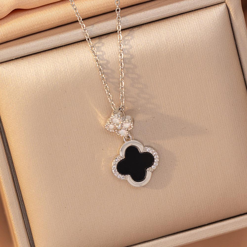 [Titanium Steel] Necklace Women's Copper Micro-inlaid Electroplating Advanced Sense Delicate Clavicle Chain Jewelry