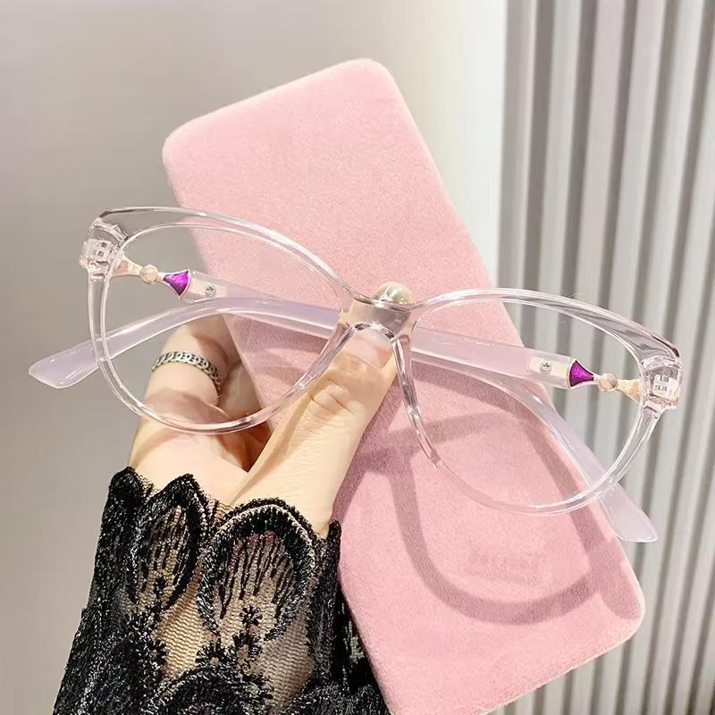Ladies Cat Eye Fashion High-definition Anti Blue Light Reading Glasses Ultra Light Portable Presbyopic Eyeglasses