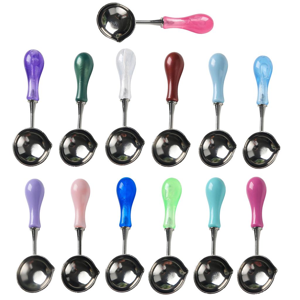 10 Pcs/Set Wax Seal Spoon Wax Sealing Melting Spoon Craft Supplies for Wax Seal Stamp Envelope Invitations Scrapbooking