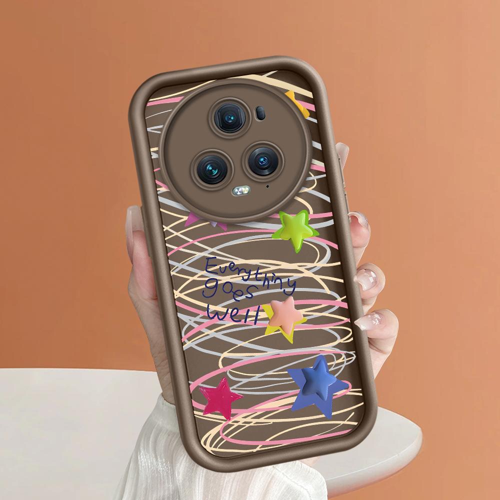 

Мягкий силиконовый квадратный чехол с рисунком лестницы для телефона, полное покрытие, противоударный защитный резиновый чехол для камеры для Huawei Honor Huawei P50 Pro коричневый