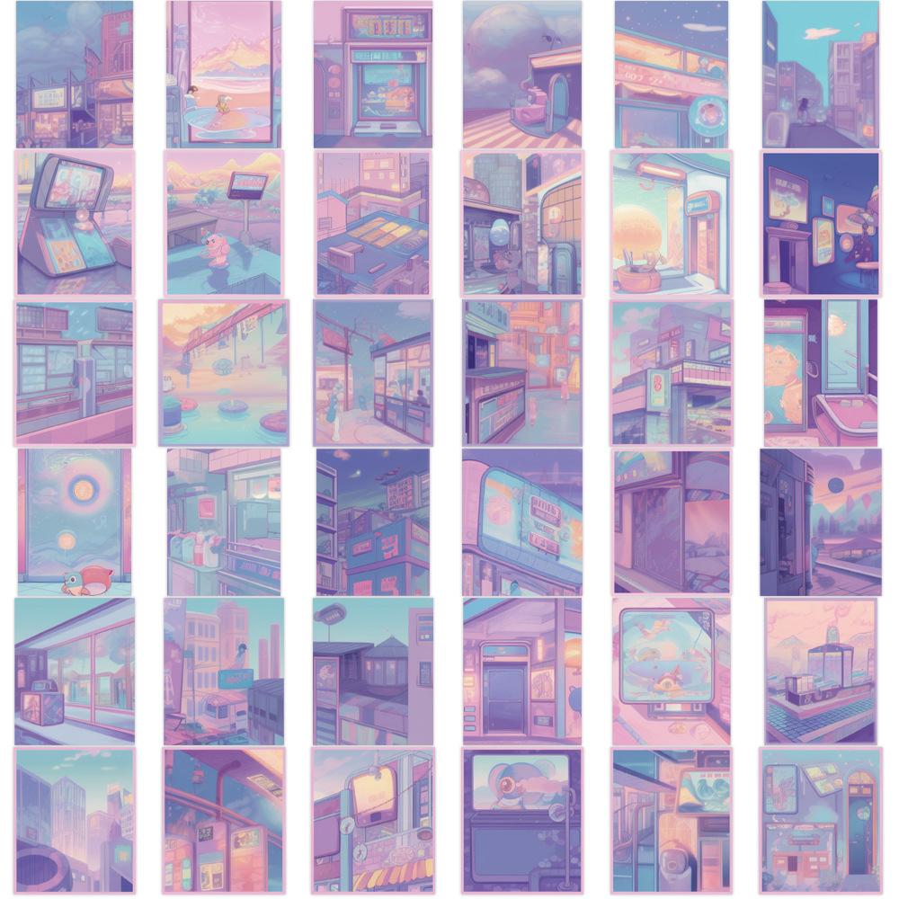 72 Pink Purple Atmosphere Girls Graffiti Stickers Decorate Guitar Notebook Suitcase DIY Waterproof