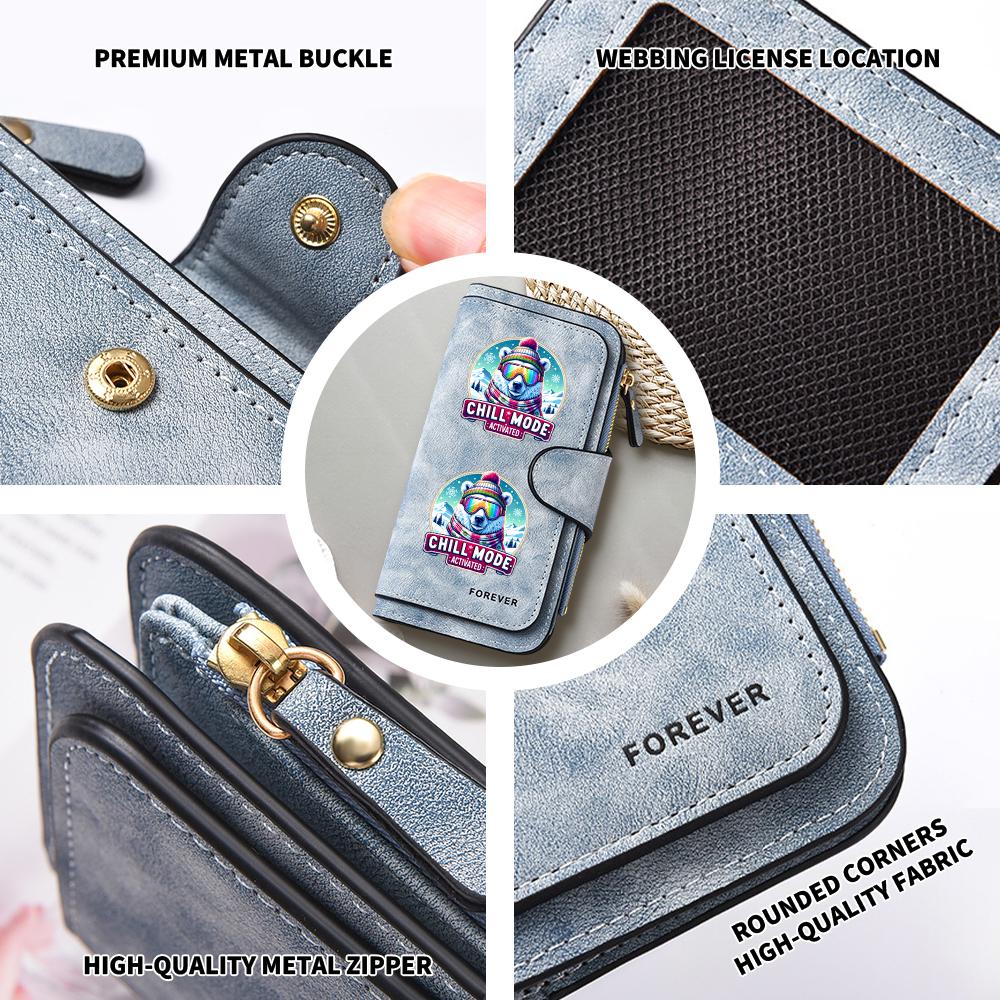 Cute Bear Printed Long Wallet Multi Card Holder Fashion Casual Purse for Daily Use