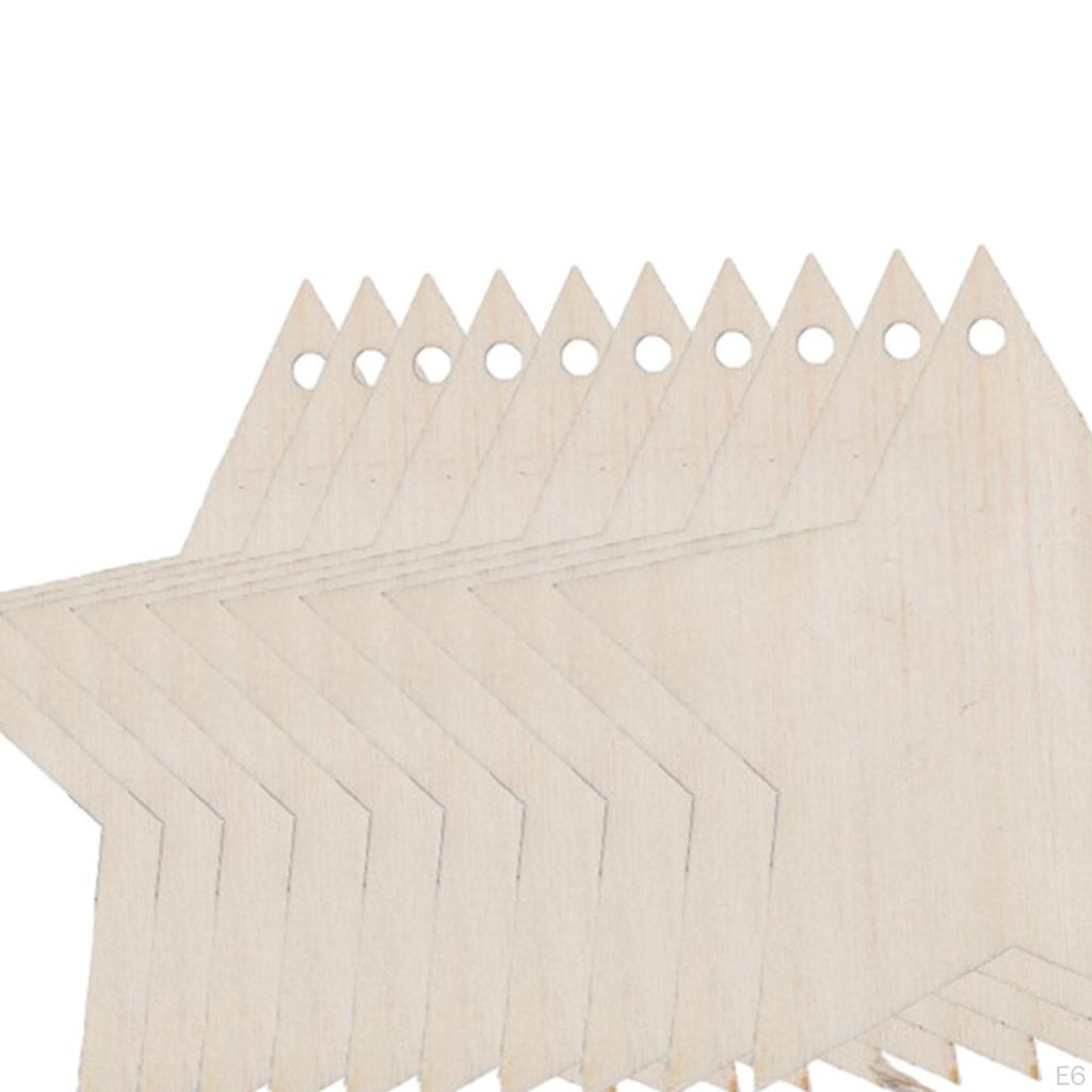 10 Pieces Christmas Tree Decoration Pendant Xmas Decor Blank Wooden DIY Craft Gifts Ornaments for