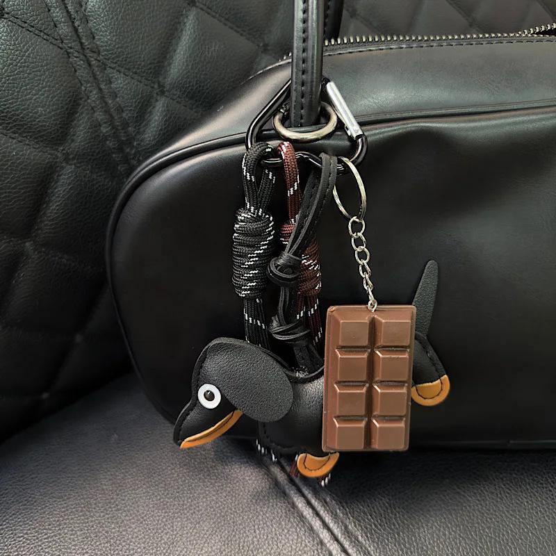 Dackel Blogger-Stil Gewebter Schlüsselanhänger & Taschenanhänger