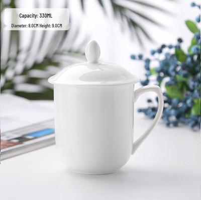 MOLUONA Ceramic Office Mug with Lid and Handle