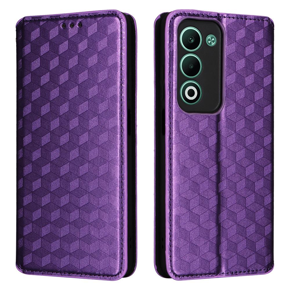 For Oppo A5 5G/4G/A5m Case Wallet Rhombus Imprinted Leather Phone Cover