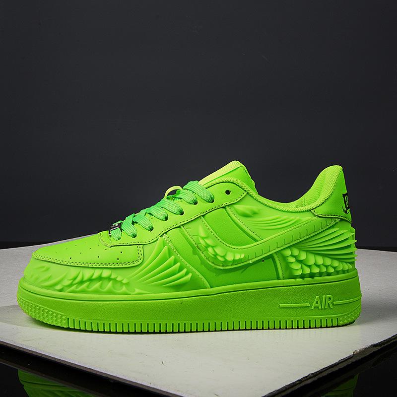 

2025 Guochao autumn aj dragon scale green versatile low-top casual sports shoes white shoes platform skateboard shoes men 39