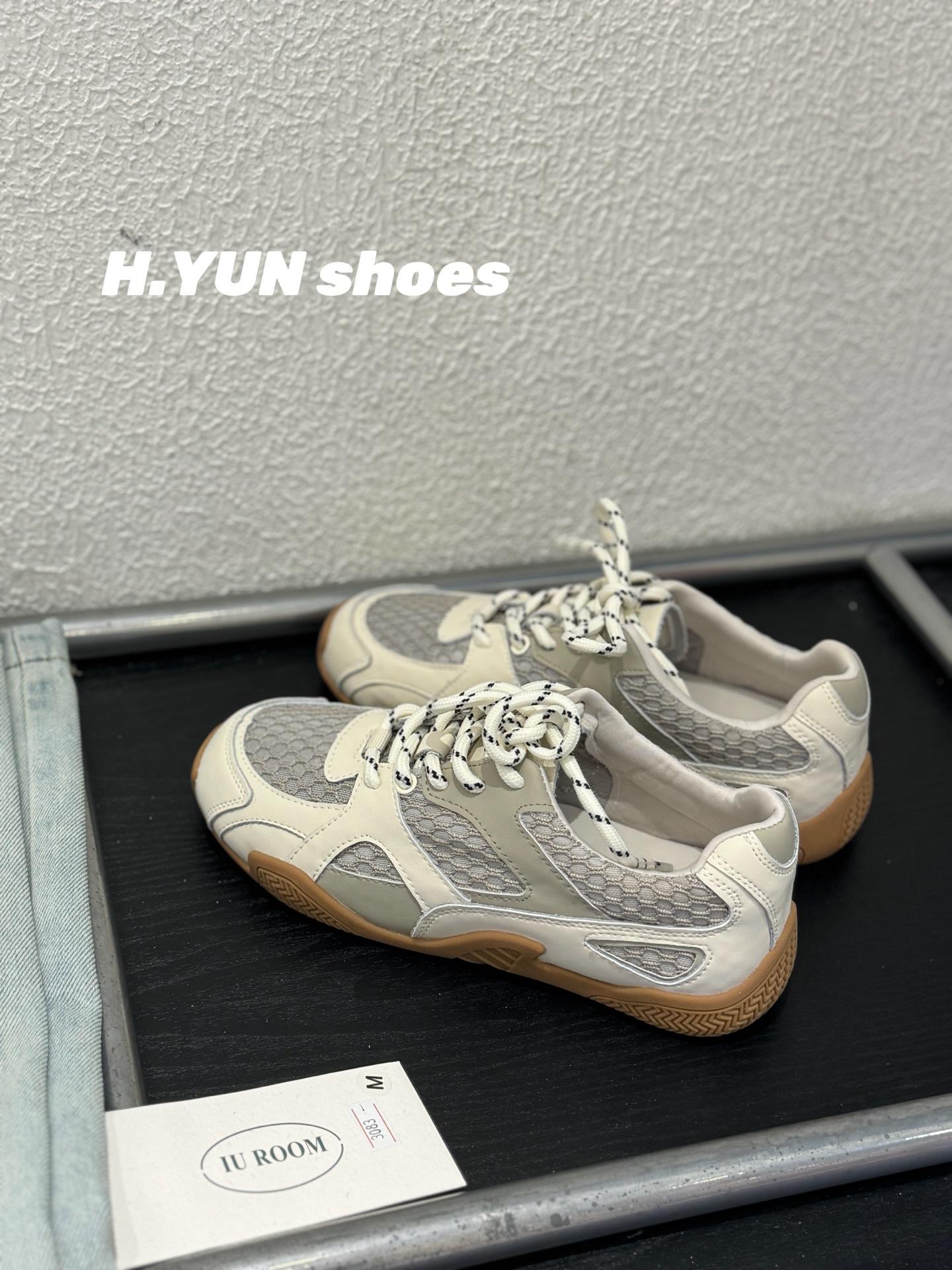 

European Station 2025 New Leather Mesh Breathable Sneakers Women s Shoes Thick Soles Increase Casual Versatile Daddy Shoes Tide 35
