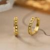 Hollow Heart Pattern Gold Tone Hoop Earrings for Women Delicate Minimalist Earrings for Daily Casual Wear
