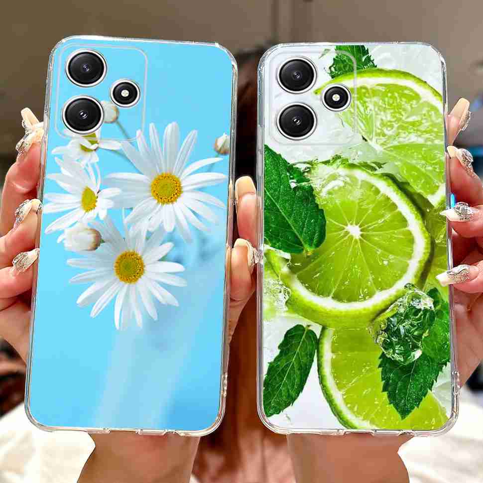 For Xiaomi Redmi Note 12R 5G Case Summer Little Daisy Lemon Soft Silicone TPU Cases For Redmi Note12R NOTE12R 23076RA4BC Shell
