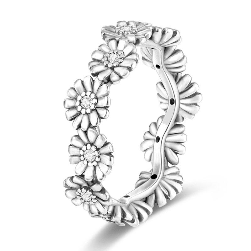 2023 Fashion Silver Plated Princess Tiara Crown Sparkling Love Heart Rings for Women Jewelry Anniversary Gift