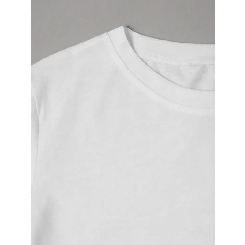 European Size Spring and summer casual short-sleeved top, printed round neck T-shirt, Women's clothing