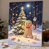 Framed Pearl Bead Painting Kit Christmas Gingerbread Man Theme DIY Shiny Canvas Art Holiday Decor Creative Leisure Craft Ready to Display