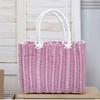 Rattan Woven Handmade Wicker Shopping Basket PVC 24*14*18cm Picnic Storage Basket Multicolors Garden Imitating Flower Basket