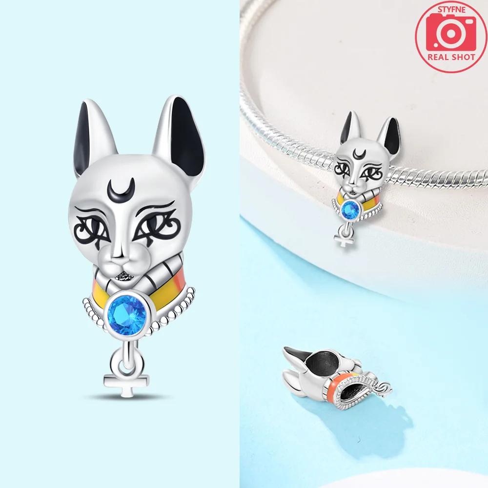 Original Animals Black Cat Dog Elephant Panda Charms Beads Copper Fit Bracelet Jewelry Women'S Accessories Diy