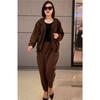 Women's 2Pcs Casual Tracksuit Long Sleeve Button Jacket Elastic Waist Jogger Pants Loose Fit Loungewear Set
