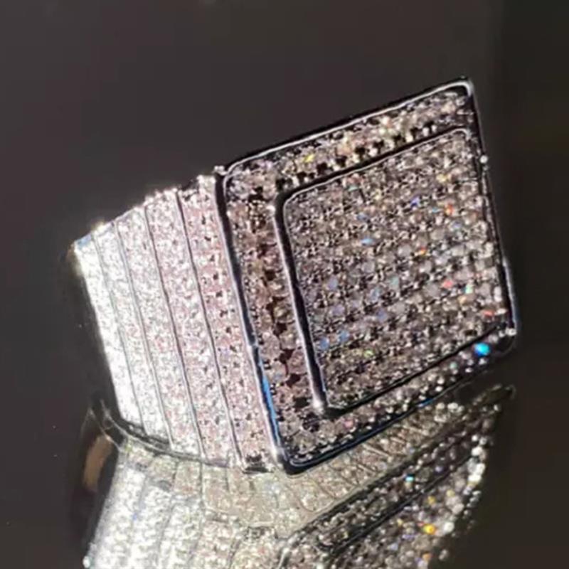 Huitan Geometric Shaped Ring for Women Full Sparkling Cubic Zirconia Statement Party Accessories Luxury Gorgeous Hiphop JewelryGood Product
