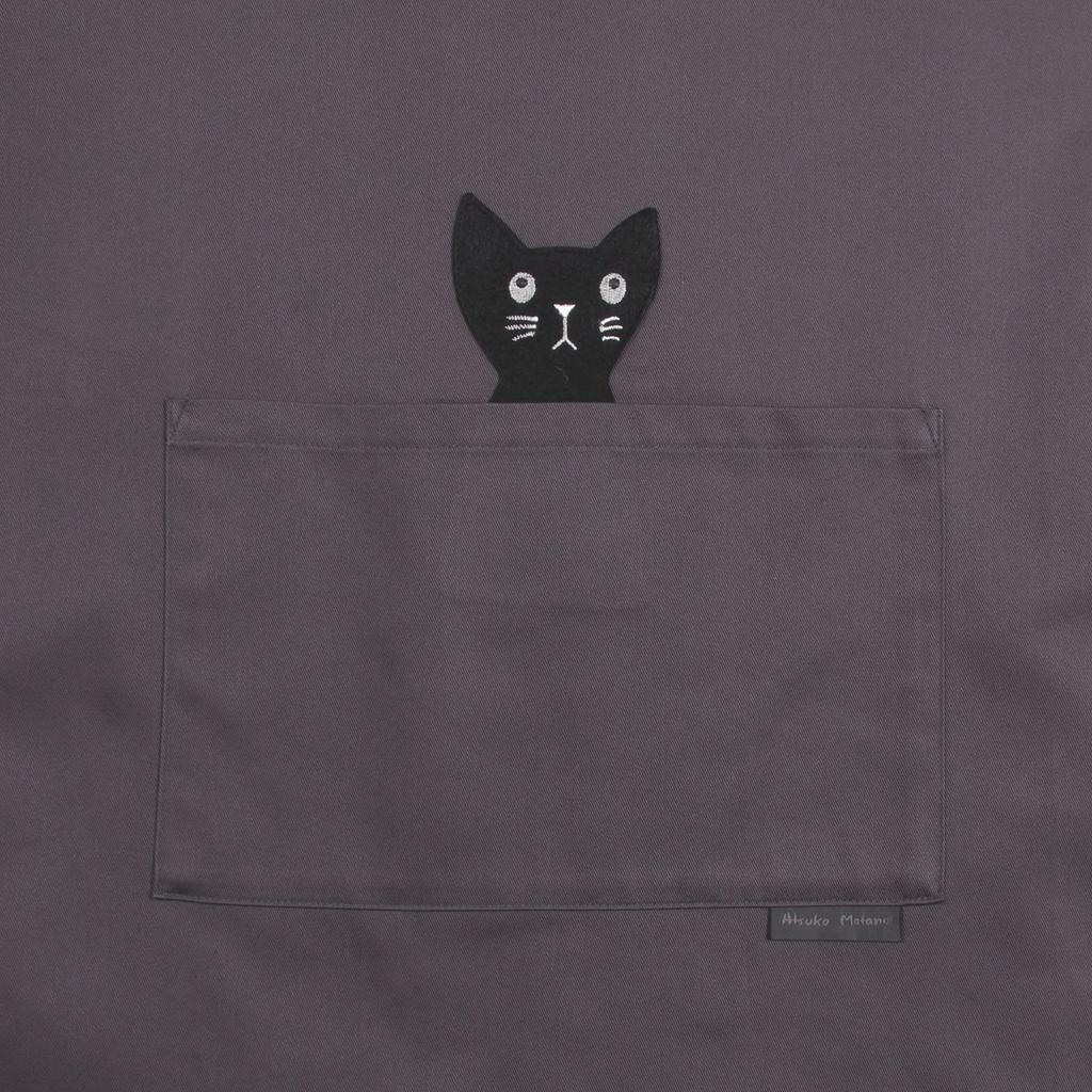 Department store exclusive in Popular brand apron A cute cat on the Kitchen apron 28611 Made Japan Atsuko Matano (Atsuko Matano) pocket. (smock)
