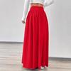 2026 Solid Color High Waist Pleated Skirt: Autumn Drape, Tummy Control, Mid-Length, Casual