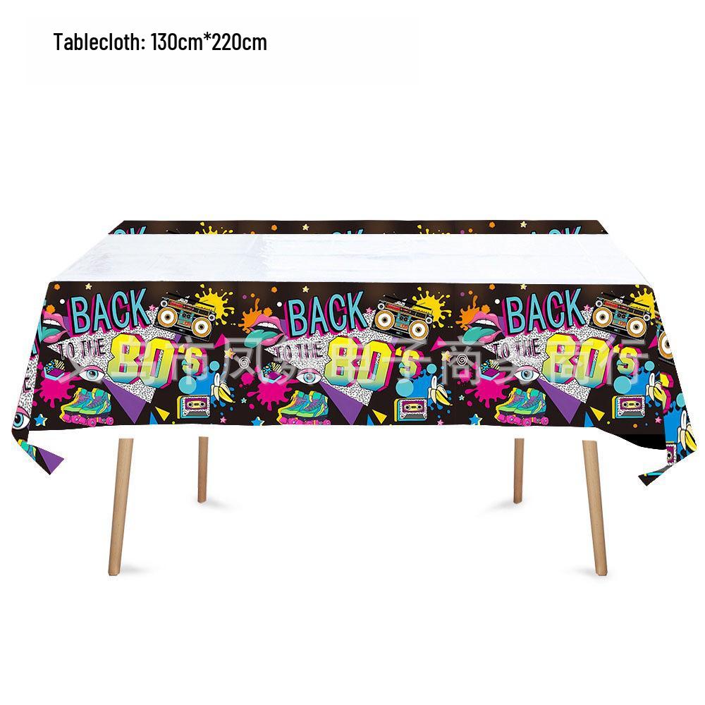80s-Themed Disposable Tableware: Plates, Cups, and Napkins for Boys' Birthday Parties