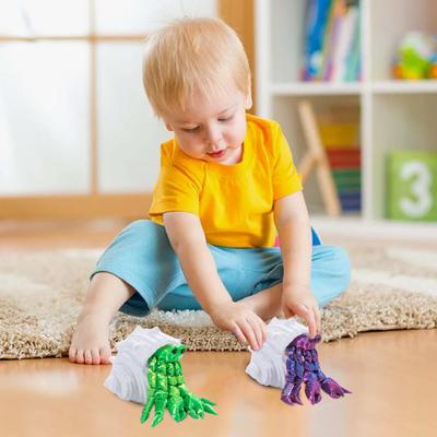 3D Printed Hermit Crab Figurine Movable Joints Crab Action Figure Articulated Animal Model Desktop Decoration Ornament Kids Adults Gift