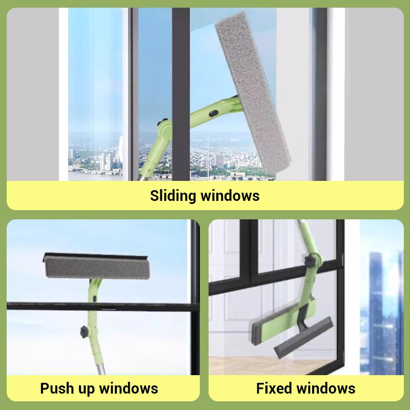 1 Stück Ausziehbarer Doppelseitiger Fensterabzieher Hochfensterputzer Allzweck-Reinigungswerkzeuge Für Glaswände Und Böden