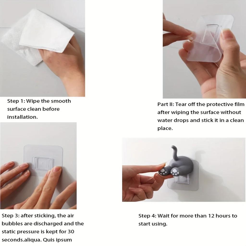 1PC-Cute Toothbrush Holders, Wall Mounted Toothbrush Storage Rack,Funny Cartoon Animal Tail Hook, Wall Cute Hanger, Bathroom