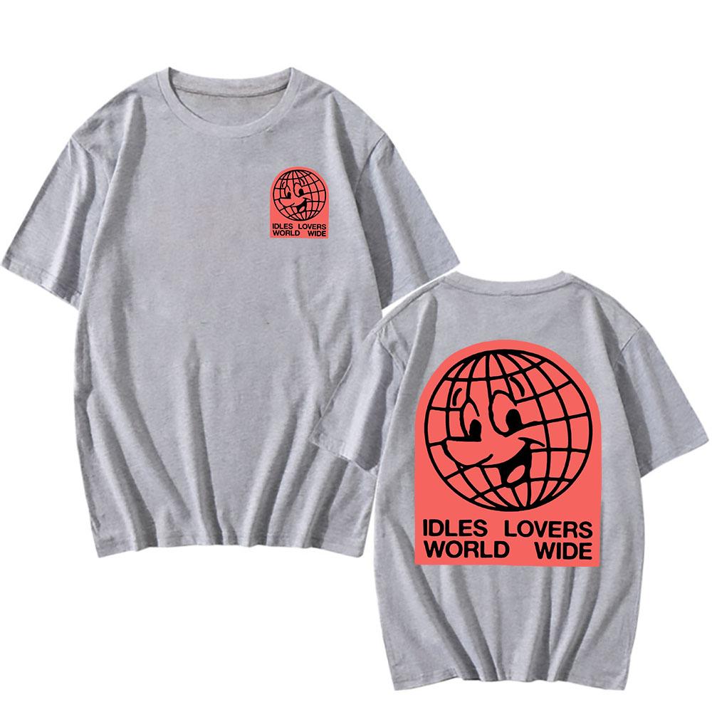 IDLES LOVERS WORLD WIDE Tshirts Short Sleeve Summer Cotton T-shirt Cotton Soft Men Women T Shirt Casua Punk Unisex Streetwear
