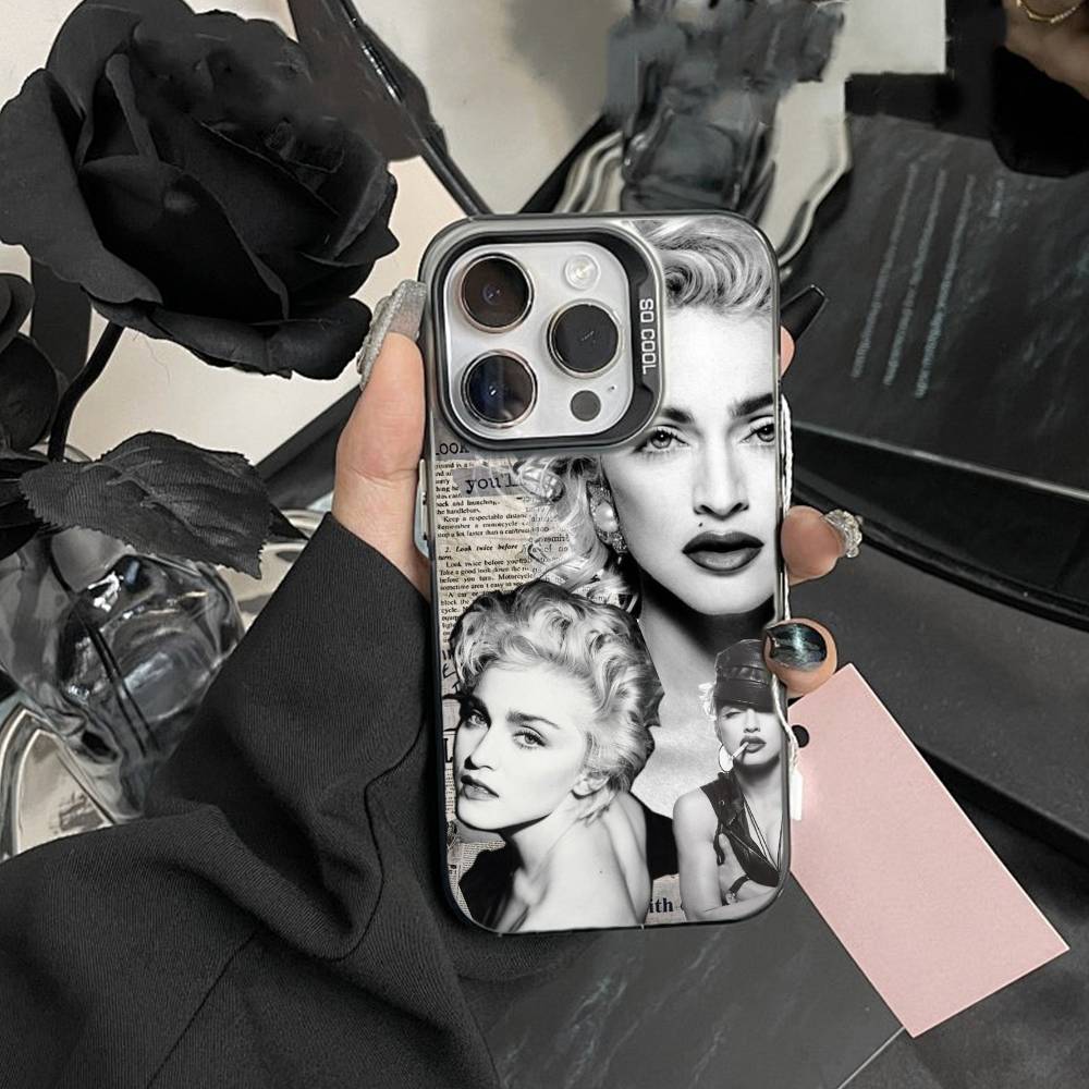 Husă de telefon Singer T-Madonna Pentru IPhone 16 17 15 14 12 13 Pro Max Culoare Neagră Husă Rezistentă la Șocuri