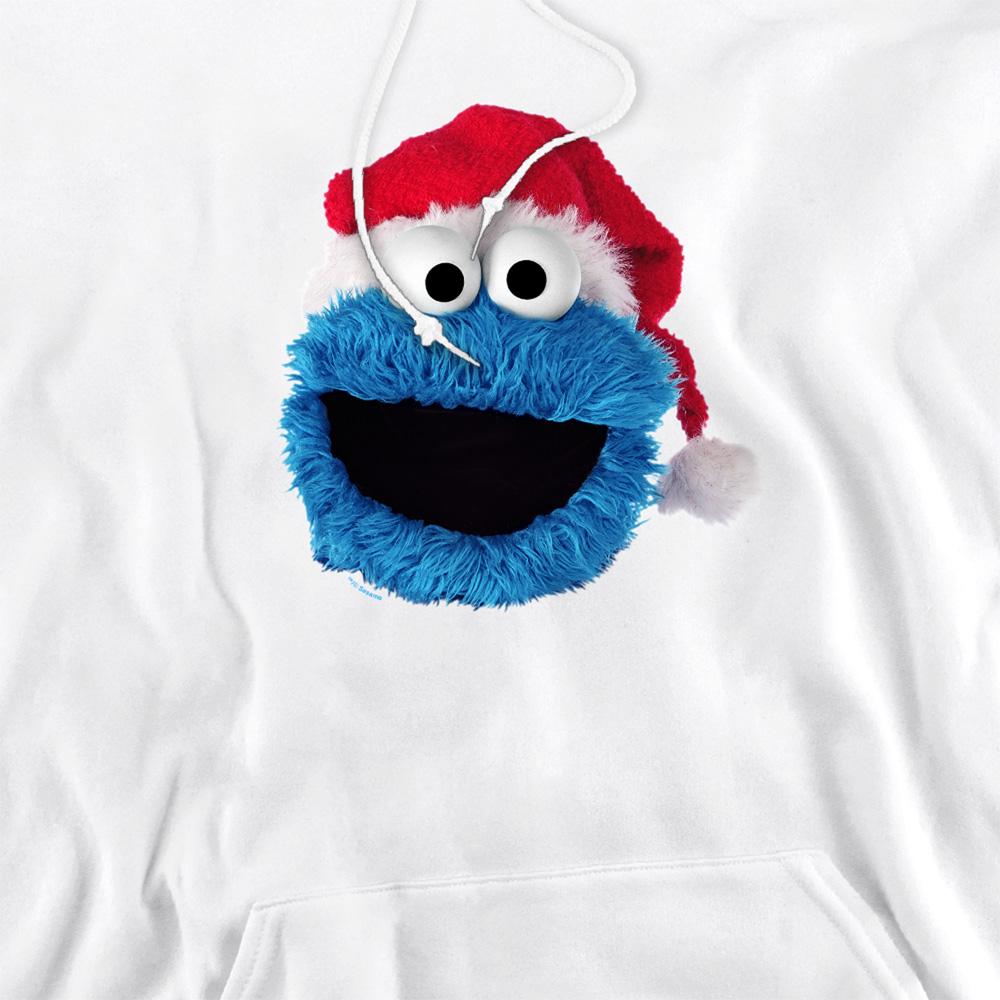 Sesame Street Unisex Adult Cookie Monster Santa Hat Long-Sleeved Hoodie