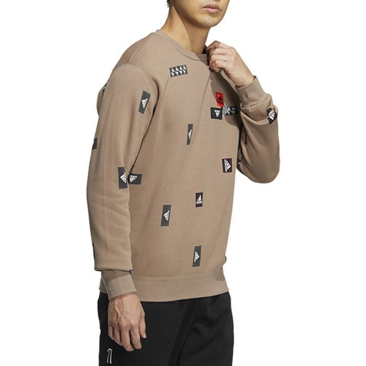 adidas CNY Sweatshirts Men's Brown Crew Neck Thickened Regular HN8983