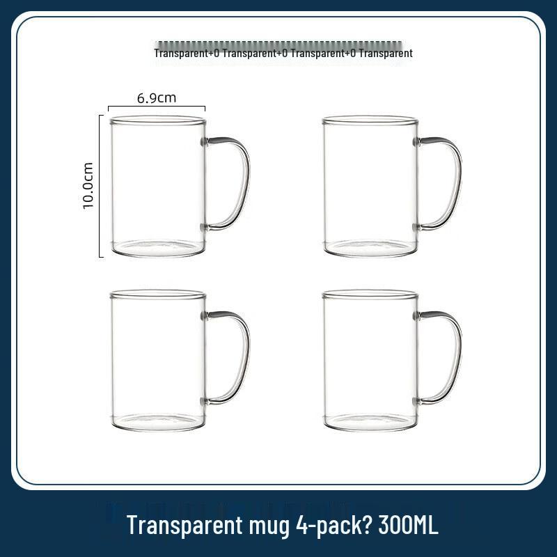 ZISIZ High Borosilicate Glass Mug with Handle