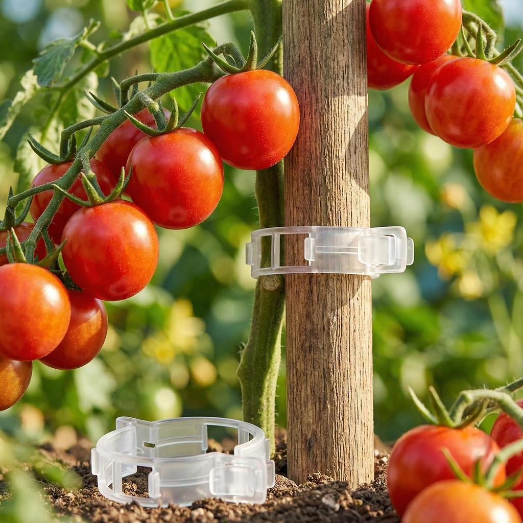 Tomato Plant Clips 100 Pieces Clamps Holder Support Secured Plant Clips for Vines for Garden Outdoor Indoor Gardening Balcony