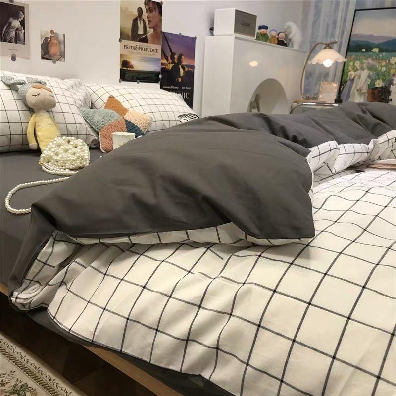 Sweet Blue Love Heart Printed Bedding Set For Girls Adults Children Bed Cover And Flat Sheet Pillowcases Soft Full Size 3/4pcs