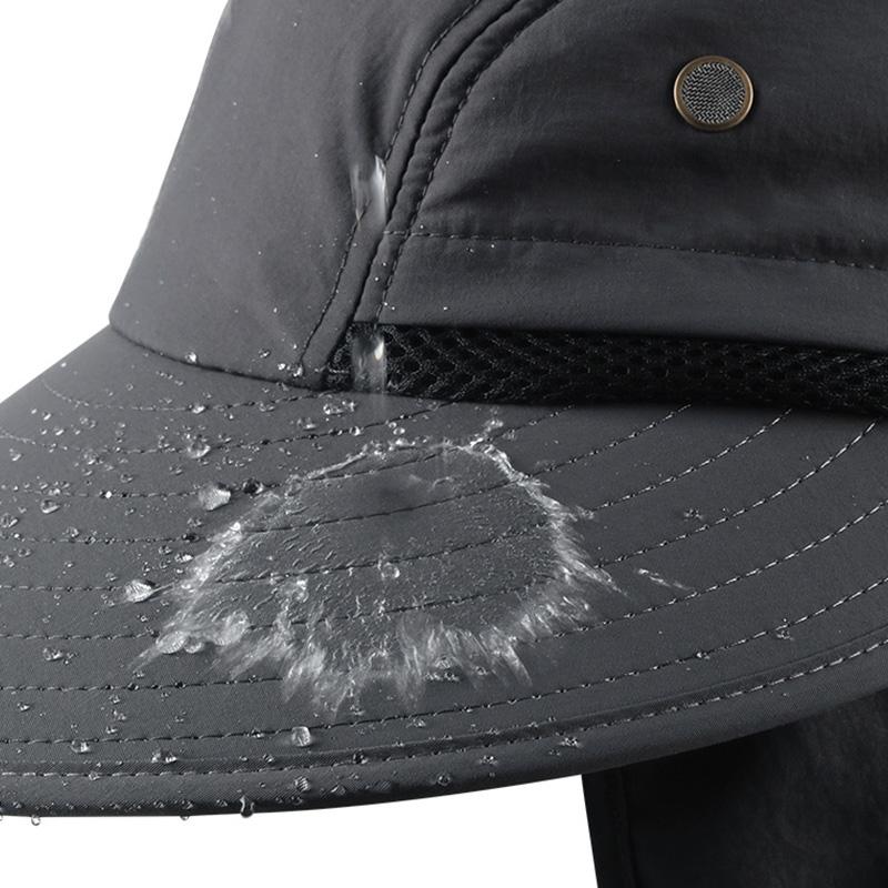 Fishing Hat With Mask Removable Sun Hat Cap Outdoor Sun Protection Wide Brim Camping Hunting Hiking Mask Scarf Hats Waterpeoof Fisherman Hat