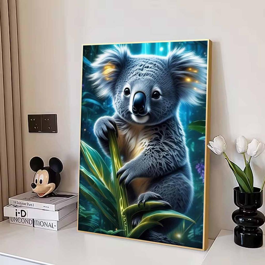 Animal Diamond Painting Painting Kit, 5D Koala Gemstone Diamond Embroidery Craft DIY Artwork Decoration Home Wall Mural