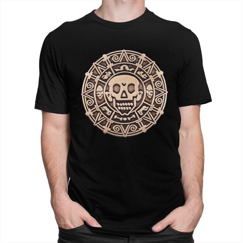 Custom Mens Aztec Pirates Caribbean Skull T Shirts Short Sleeves Cotton Tshirt Tshirt Leisure Tees Clothing