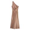 Fashion Style 2024 Summer New Women's Clothing Elegant Asymmetry Silk Satin Texture Dress 8372074 515