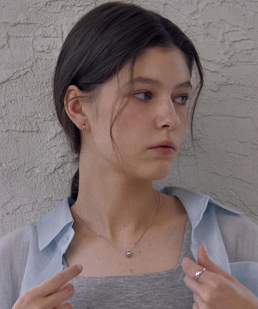 Akarki 925 Silver Trinity Ring Pendant Necklace