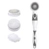 4 In 1 Waterproof Electric Bath Brush Multi Functional Body Cleansing Brush Back Massage Scrubber with 4 Brush Heads
