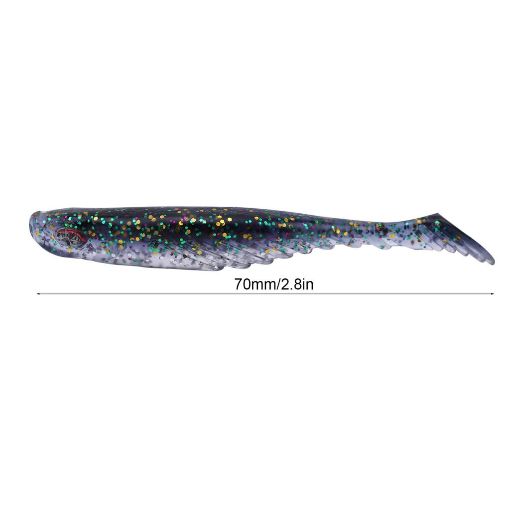20Pcs Artificial Simulation Silicone Fishing Lure Soft Bait T Tail Soft Worm Accessory